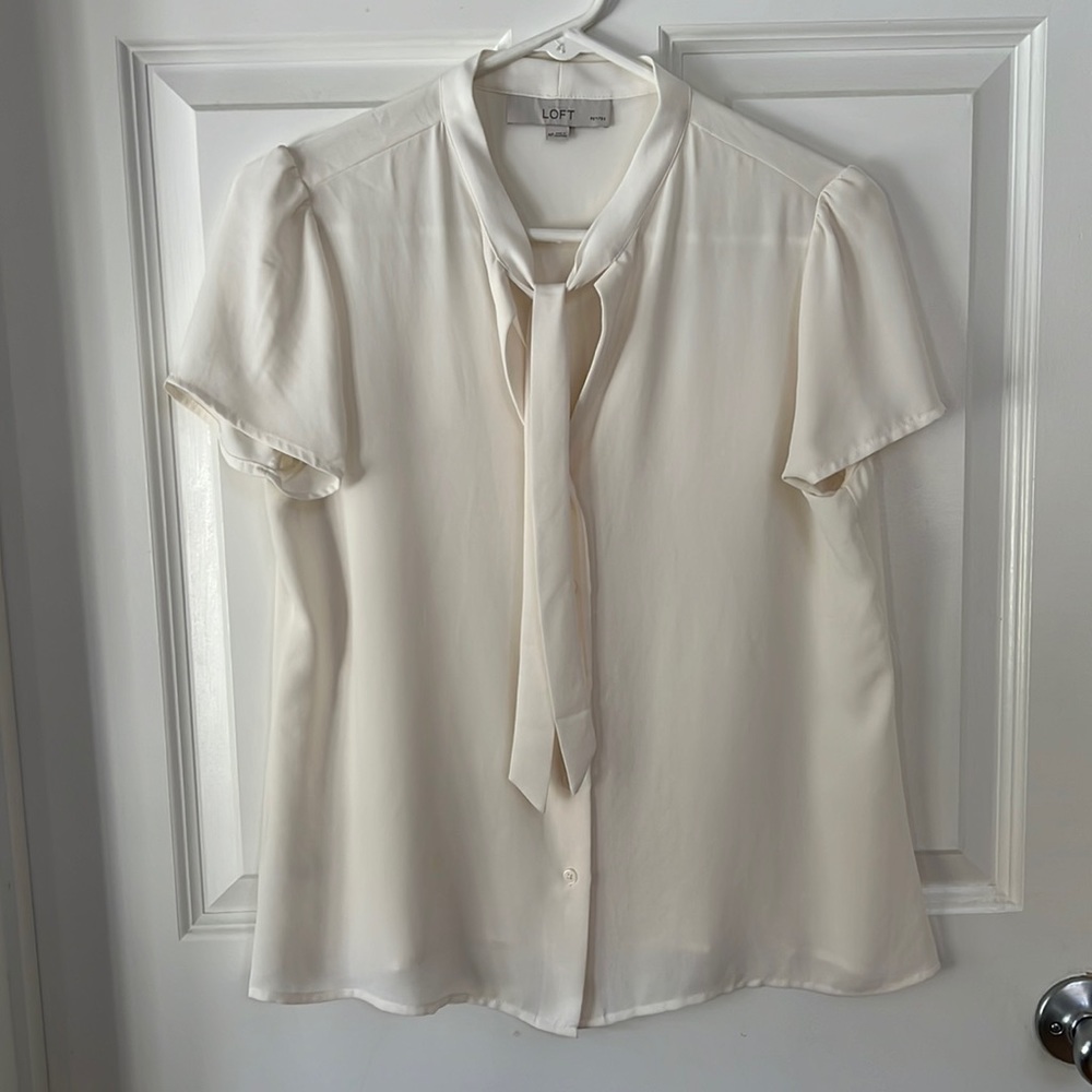 Loft tie neck blouse